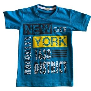Juniors Rols NWOT Blue New York City Brooklyn District 1638 Kids T shirt Size 6